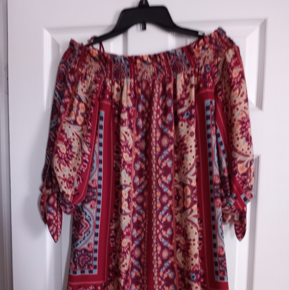 Over the shoulder dress above the knee
